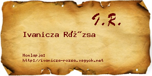 Ivanicza Rózsa névjegykártya